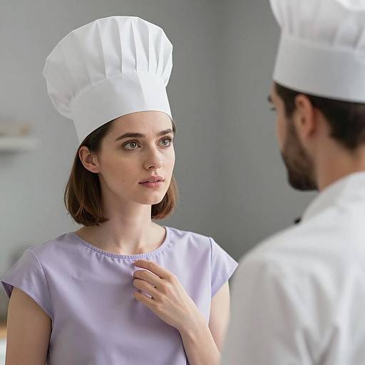 Intense Gaze of a Woman in Purple