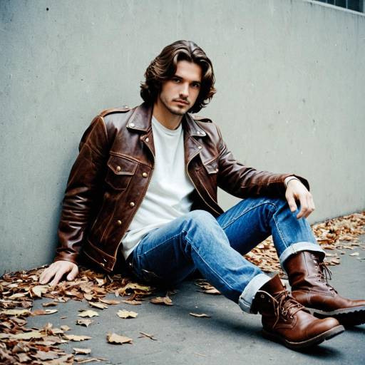 Man in Brown Leather Jacket Sitting Outdoors