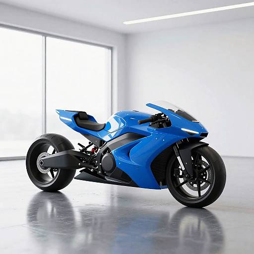 Futuristic Blue Black Hoverbike Photo