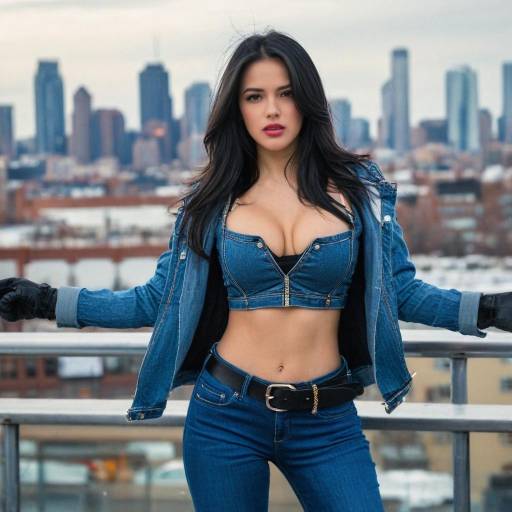 Stylish City Girl in Denim Fashion