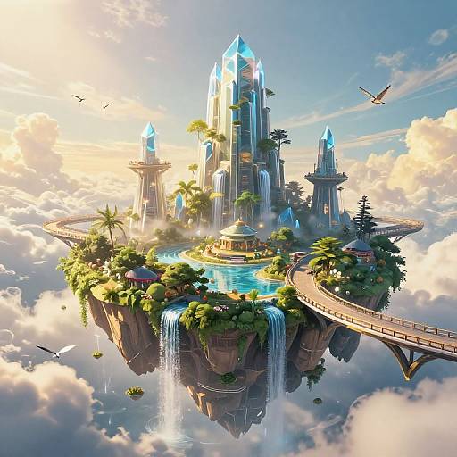 Futuristic Floating Island Oasis