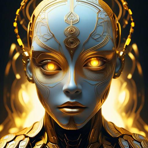 Futuristic Surreal Humanoid Face Design