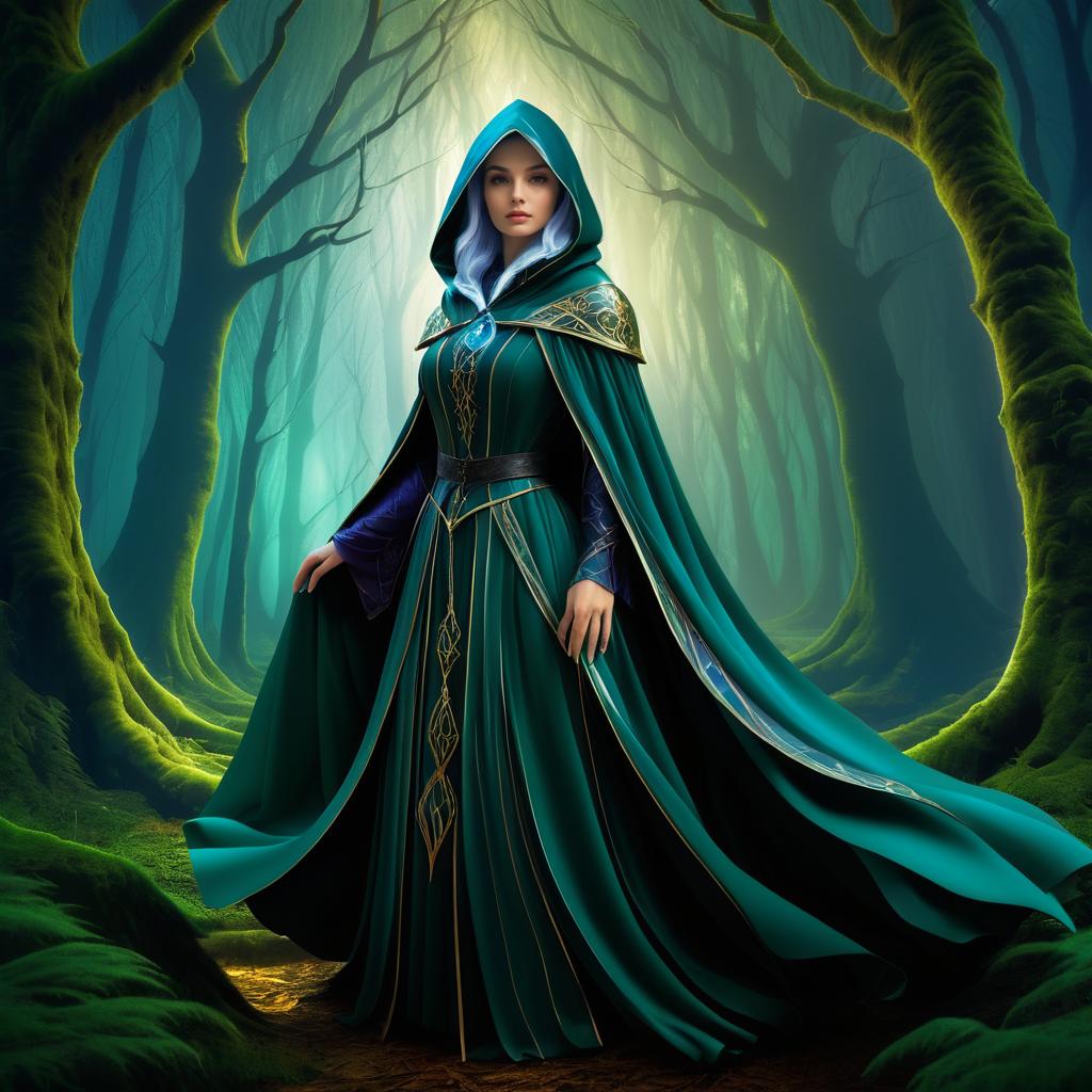 Mystical Sorceress in Enchanted Forest