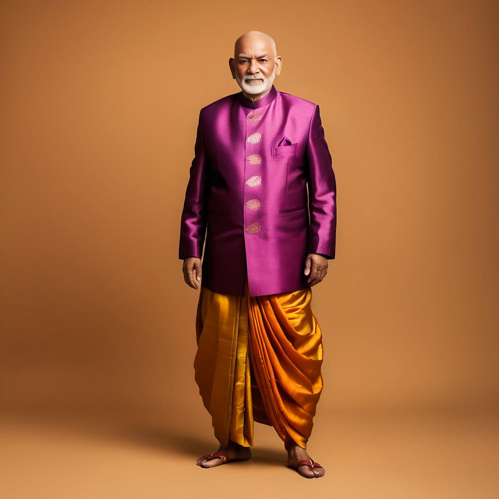 Elderly Man in Diwali Traditional Attire