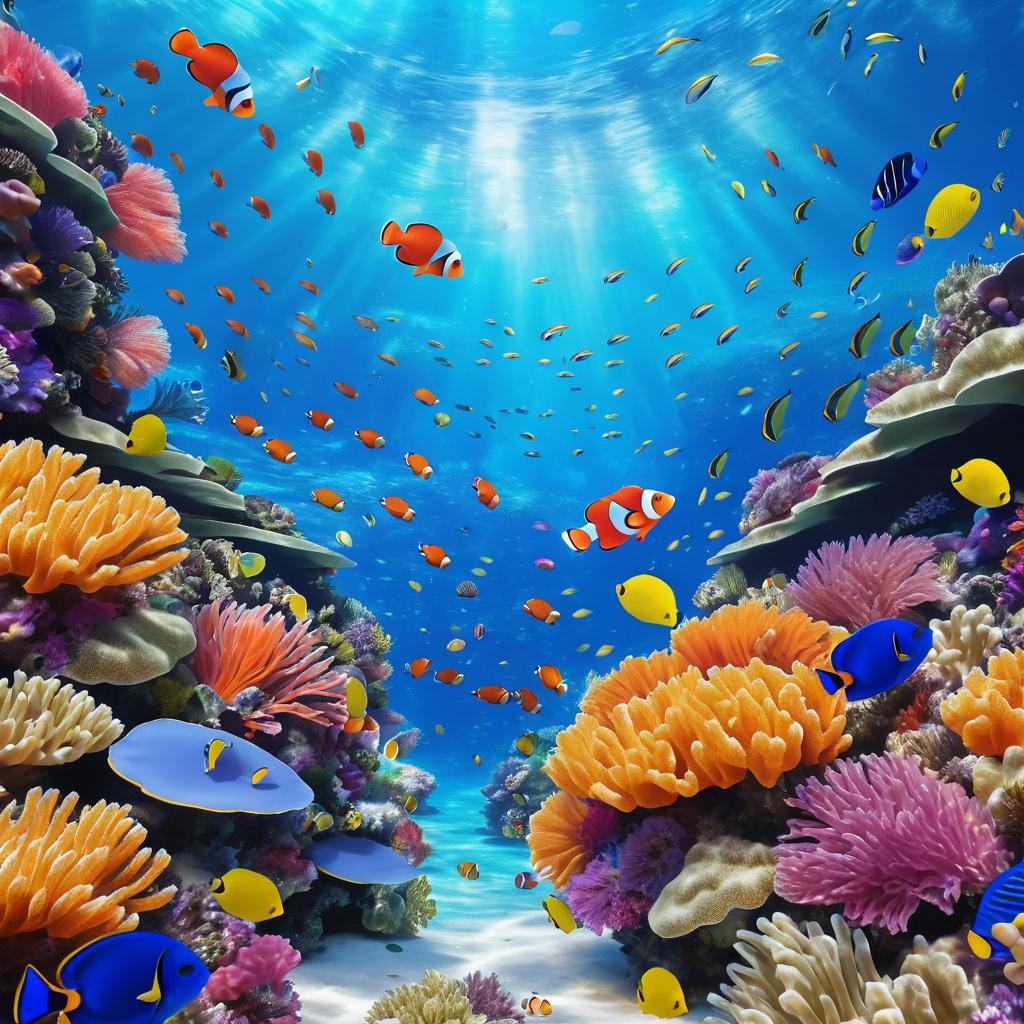 Vibrant Coral Reef with Clownfish