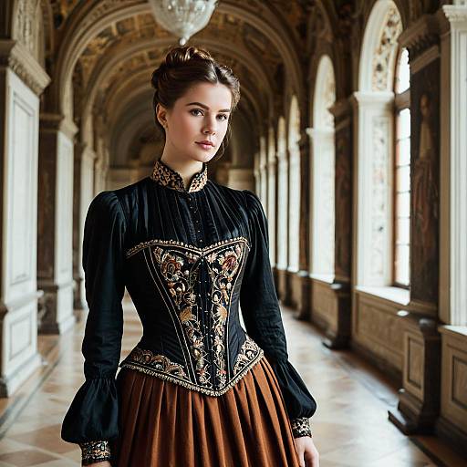 Elegant Renaissance Revival Fashion Portrait