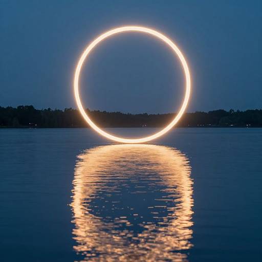 Ethereal Celestial Ring Over Lake