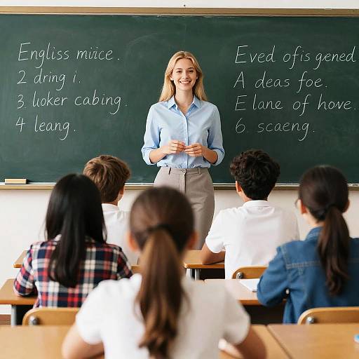 Classroom Group of Students From Behind