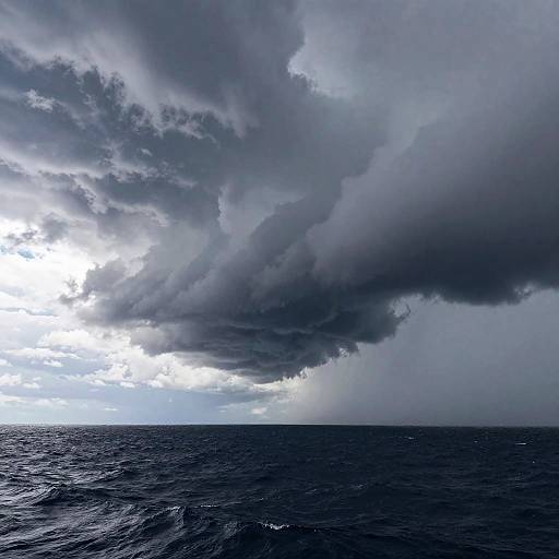 Stormy Ocean Under Dark Skies