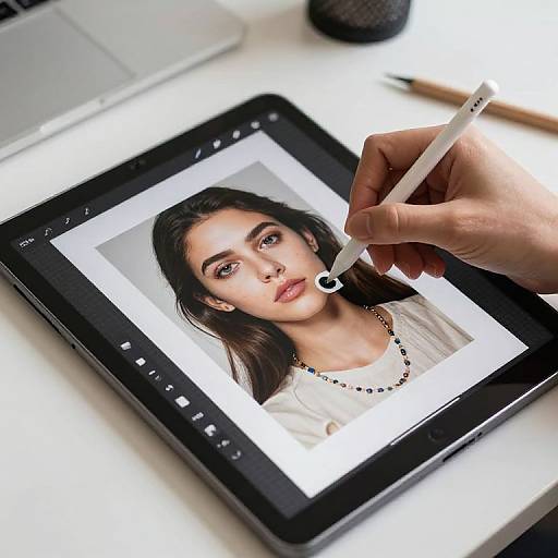 Digital Artist Removing Sticker From Photo