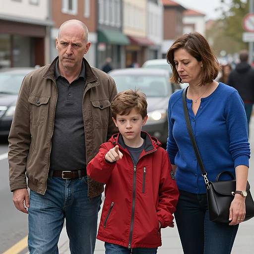 Urban Street Scene with Three People