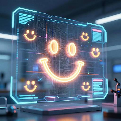 Futuristic AI Smile Generator Interface