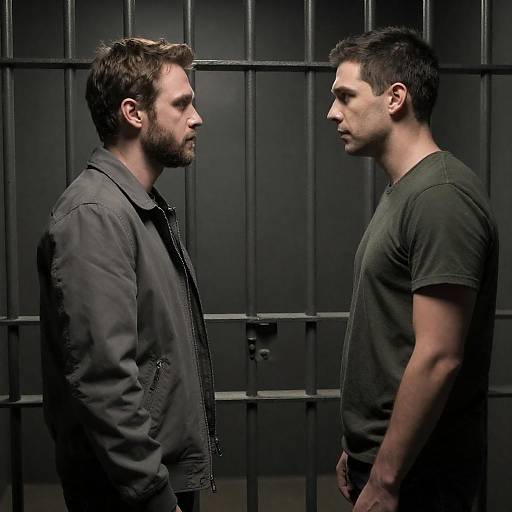 Two Men Facing Each Other in Prison Cell