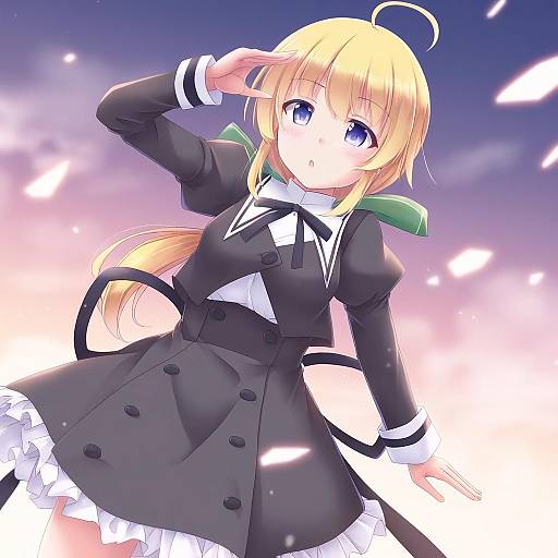 Illustration of Amano soraha, assault lily in the style of Lzh