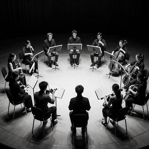 Dramatic Black and White Orchestra Scene