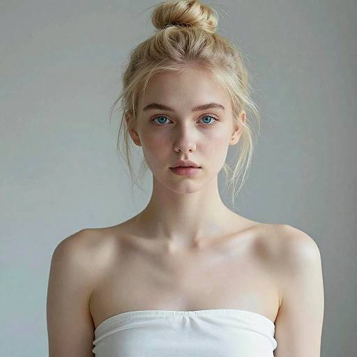 Young Blonde Woman with Blue Eyes