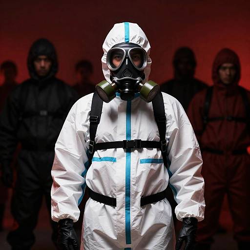 Intense Hazmat Figure in Abstract Chaos