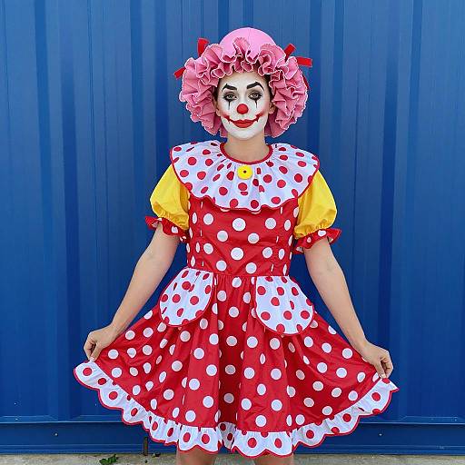 Person in Colorful Clown Costume