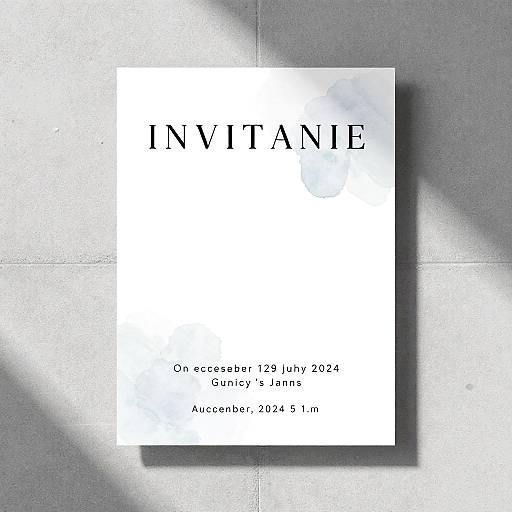 Minimalist Invitation with Watercolor Accents
