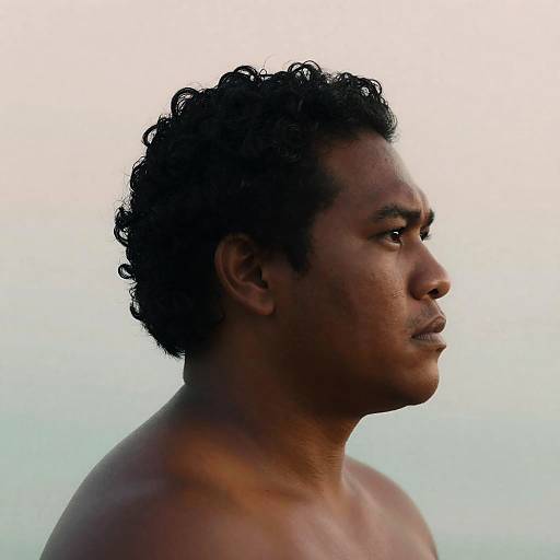 Polynesian Man Silhouette Portrait