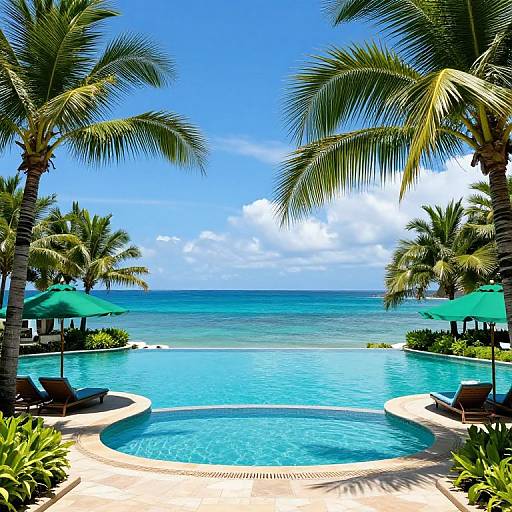 Tropical Poolside Serenity Scene