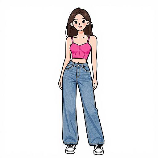 Smiling Woman in Street Style Outfit