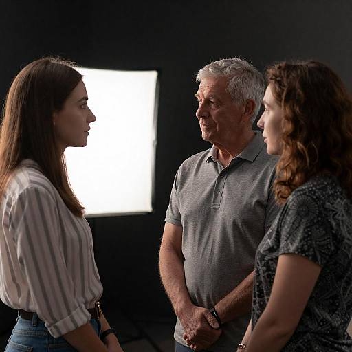 Backlit Trio in Dim Room