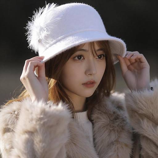 Dramatic Portrait of Woman in Feathers