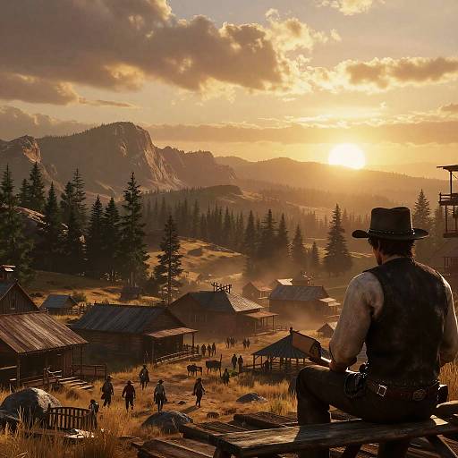 Wild Western Landscape at Sunset