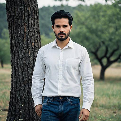 Man in White Shirt Standing Outdoors