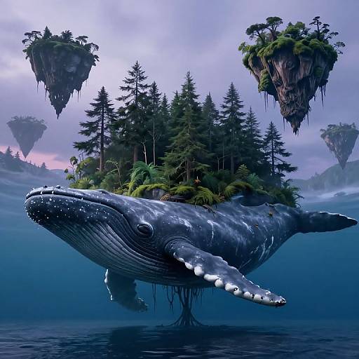 Colossal Whale with Forest Islets