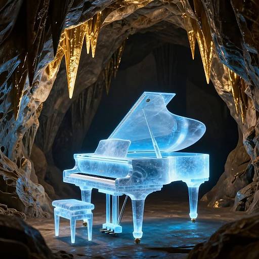 Ethereal Crystalline Piano in Cavern