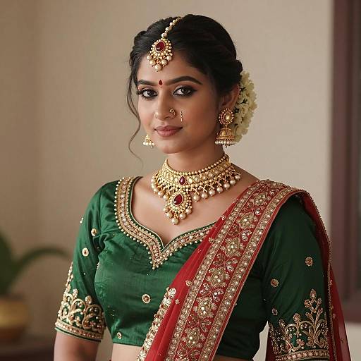 Elegant Portrait of Traditional Indian Woman
