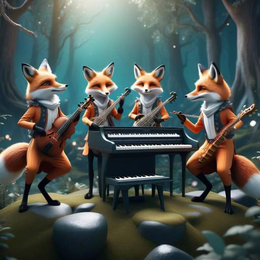 Foxes Rock Band in Enchanted Forest Foxes Rock Band in Enchanted Forest