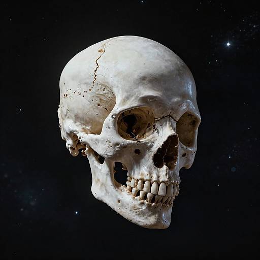 Weightless Fission Skull in Space