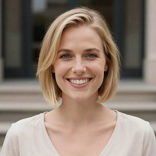 Smiling Blonde Woman in Natural Light