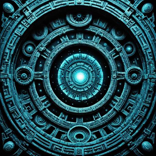 Glowing Ancient Underwater Ruins Pattern