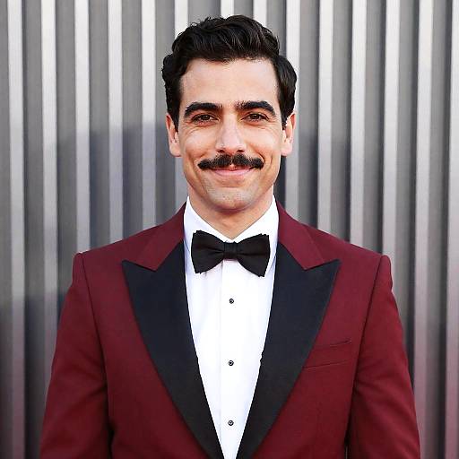 Elegant Man in Red Tuxedo Portrait