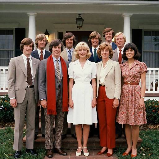 1970s Group Portrait in Front of White House