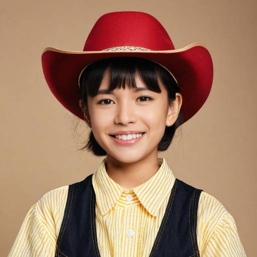 Young Woman in Red Cowboy Hat