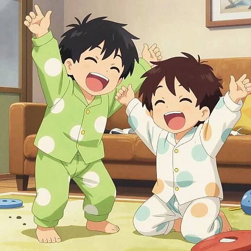 Mischievous Siblings in Playful Chaos