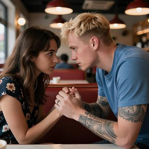 Intimate Restaurant Scene of Connection