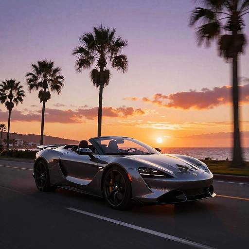 Convertible Car Coastal Sunset Cruise