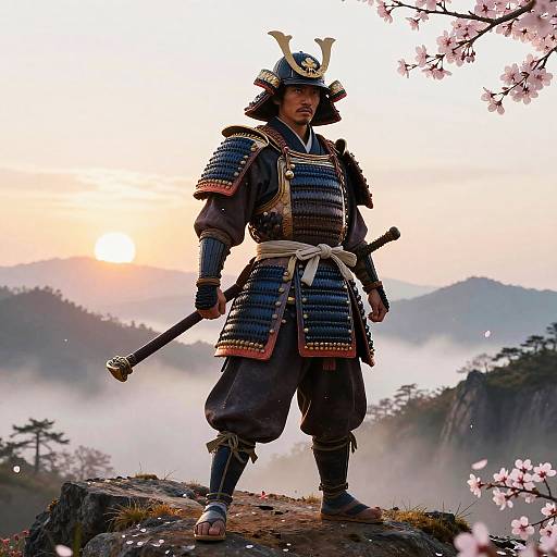 Half-Japanese Samurai at Sunrise Ridge