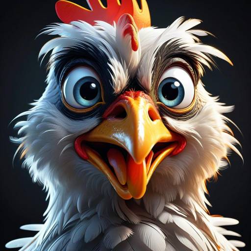 Joyful Cartoon Polish Chicken Illustration