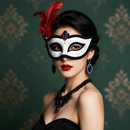 Elegant Masquerade Woman Portrait