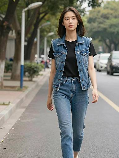 Casual Denim Street Fashion Portrait