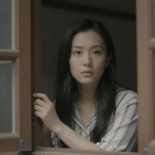 Moody Film Still of Asian Woman
