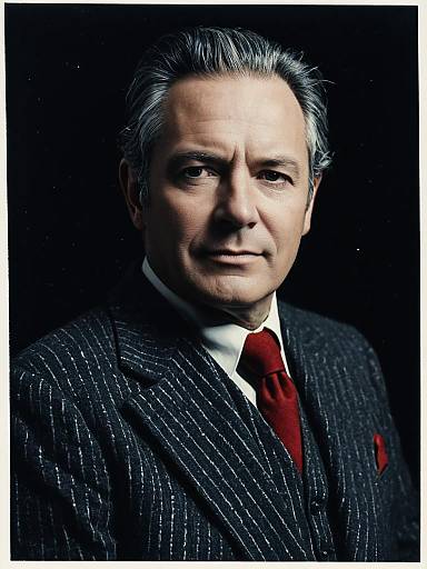 Man in Pinstripe Suit Studio Portrait