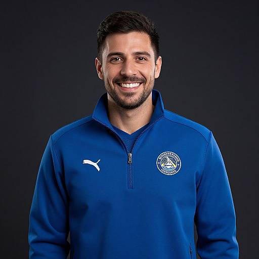 Smiling Man in Blue Jacket